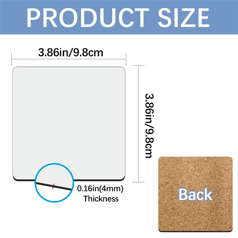 Coaster Sublimation Blank - Półfabrykaty do sublimacji podstawek pod kubki